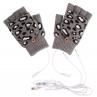 Leopard Knitted USB Heated Uni Tature Adjusle Split Finger Gloves