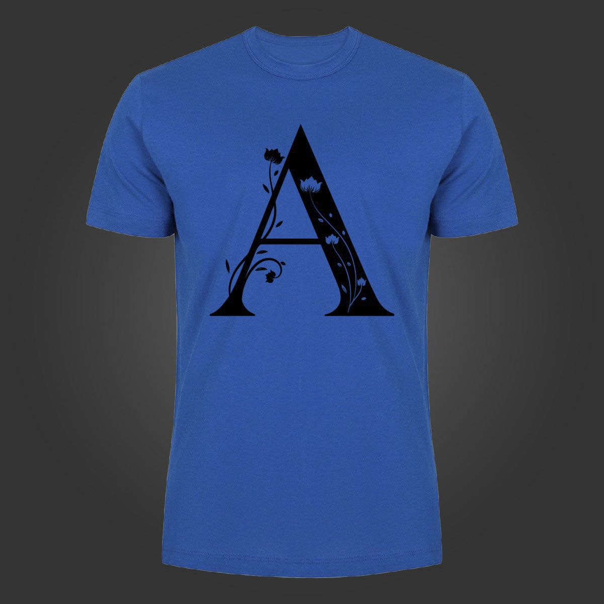 Blue Synthetic Alphabet T-shirt A to Z  for Men/Women
