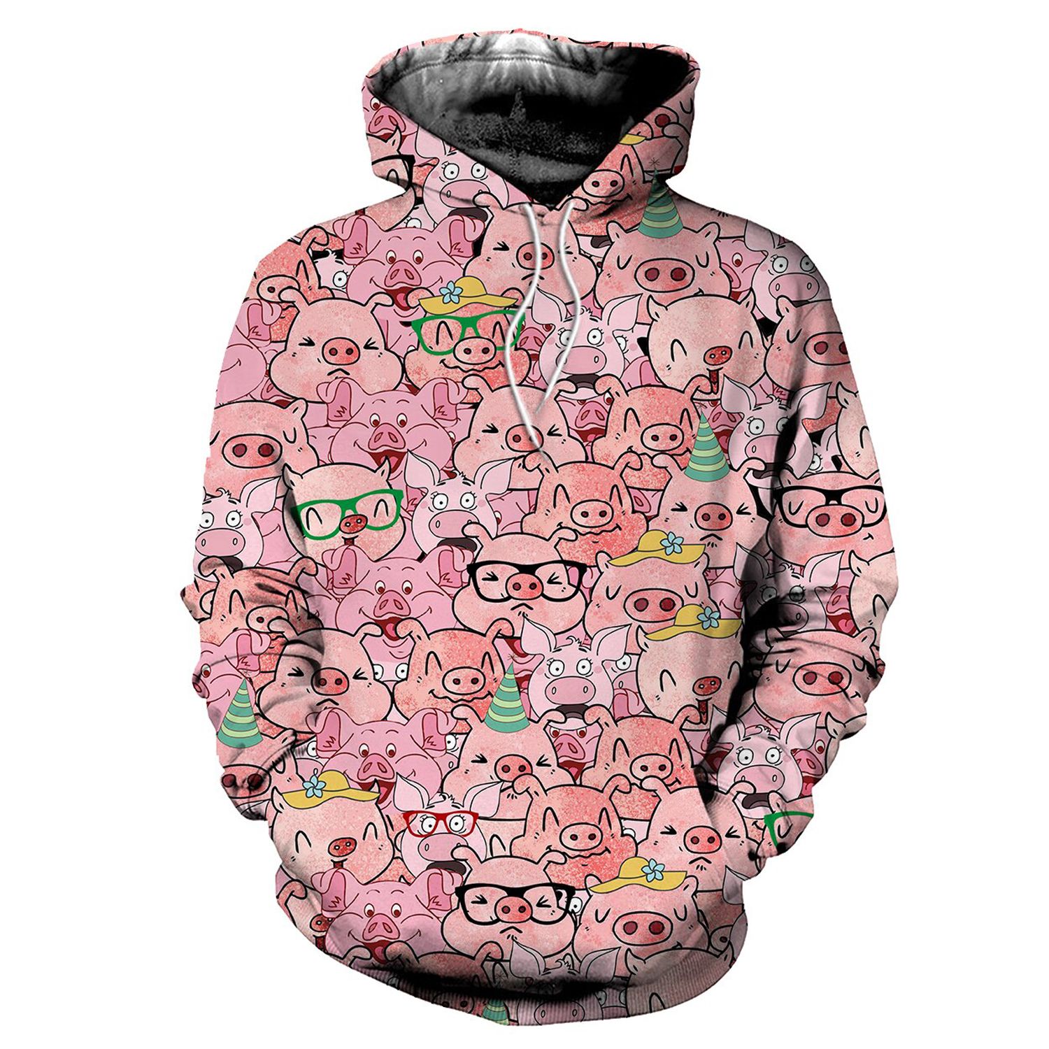 Men Funny Pig &  Prints Hoodies Fashion 3D Print  Spring Long Sleeve Hoodies Male's  Colorful Hoodies