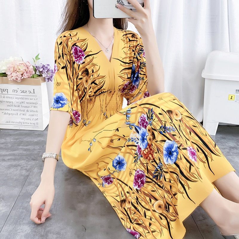 Seaside Holiday Printed High Waist Slim Beach Skirt