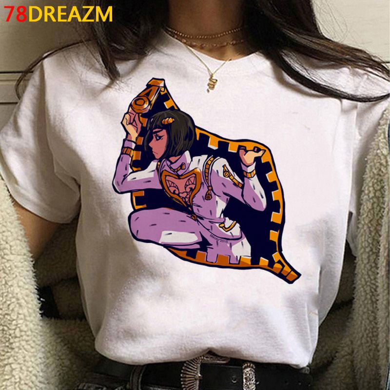 Japanese Anime Jojo Bizarre Adventure T Shirt Men Summer Tops Funny Cartoon T-shirt Streetwear Fashion Unisex Graphic Tees Male