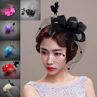 Women Retro Bow Feather Net Veil Wedding Fascinator Hat Clip Hair cessories