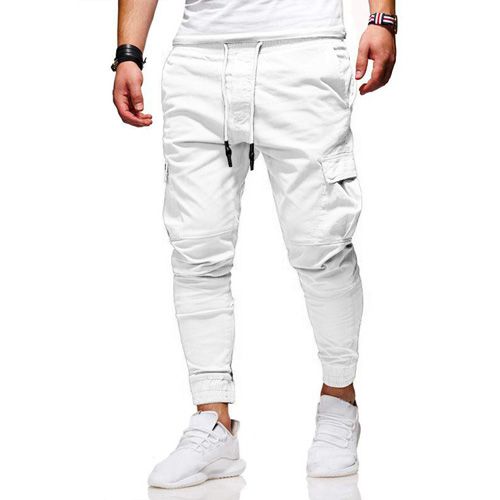 Winter Men's Cargo Pants Joggers Casual Sweatpants Multi-Pocket Fashions Black  Trousers
