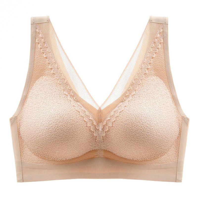 NEW Wire free Bra Comfortable and Seamless Women Lace Lingerie plus size Underwear Seamless Bras With Gathers Pad Bra Bh