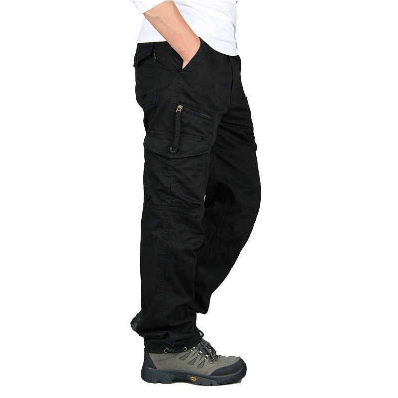 Men's Casual Cargo Pants Multi-Pocket Tactical   Straight Loose Trousers Male Overalls Zipper Pocket Pants Seasons
