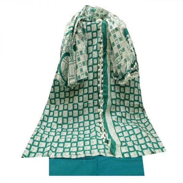 Unstitched Cotton Screen Printed Salwar Kameez for Women by Women World