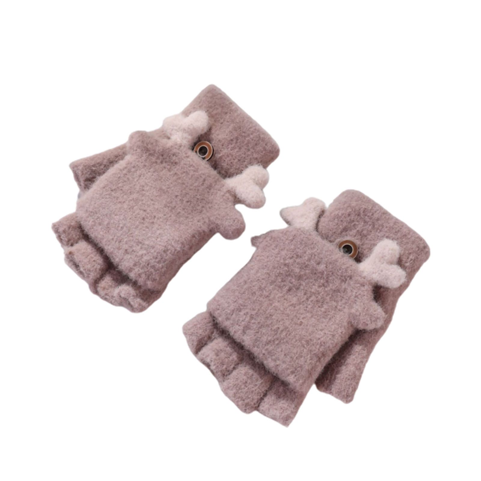 Student Gloves Flip Top Half Finger Stretchy Gloves