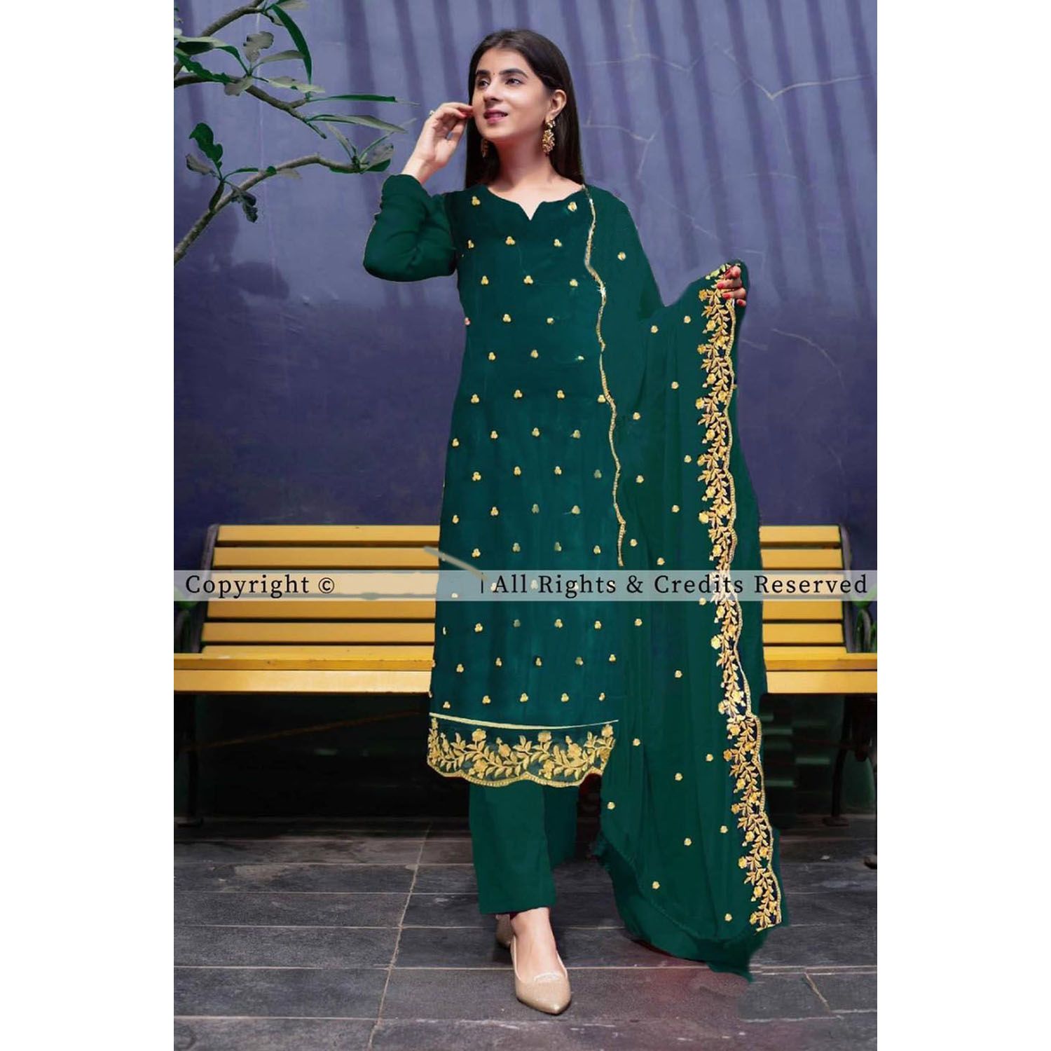 Indian Excellent Georgette Embroidery  Salwar Kameez for Women [3 piece]