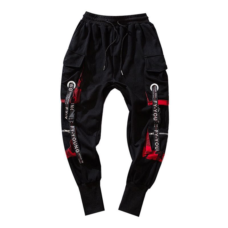 Black Leisure Hip-Hop Men's Pants Streetwear Cotton Jogging Pants Male Spring Sweatpants Men's Long Pants