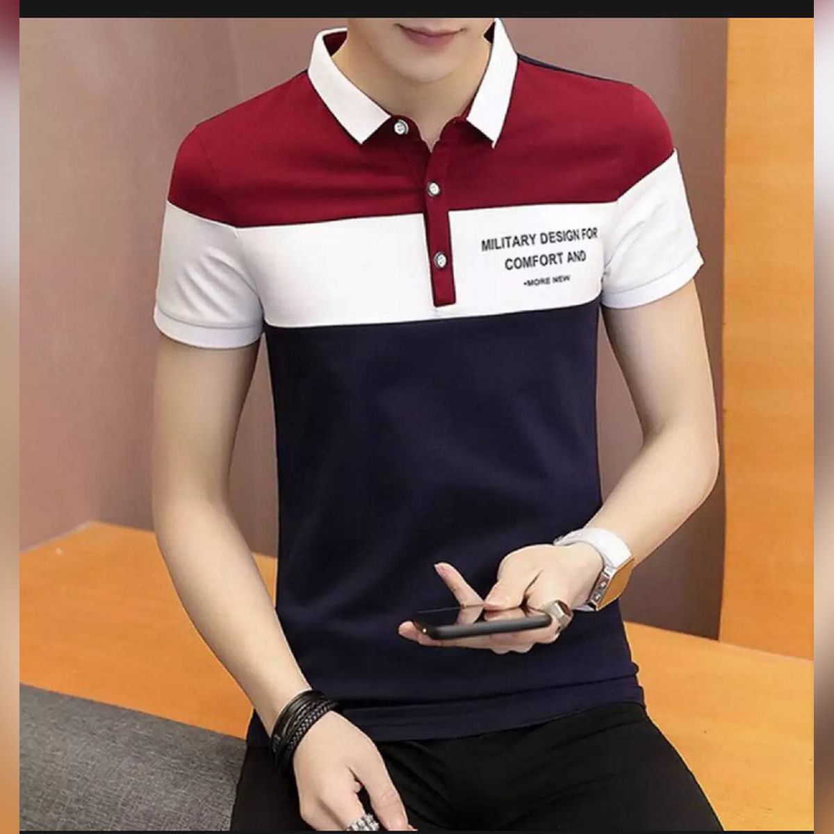 Multi-Color Cotton Polo shirt for Men