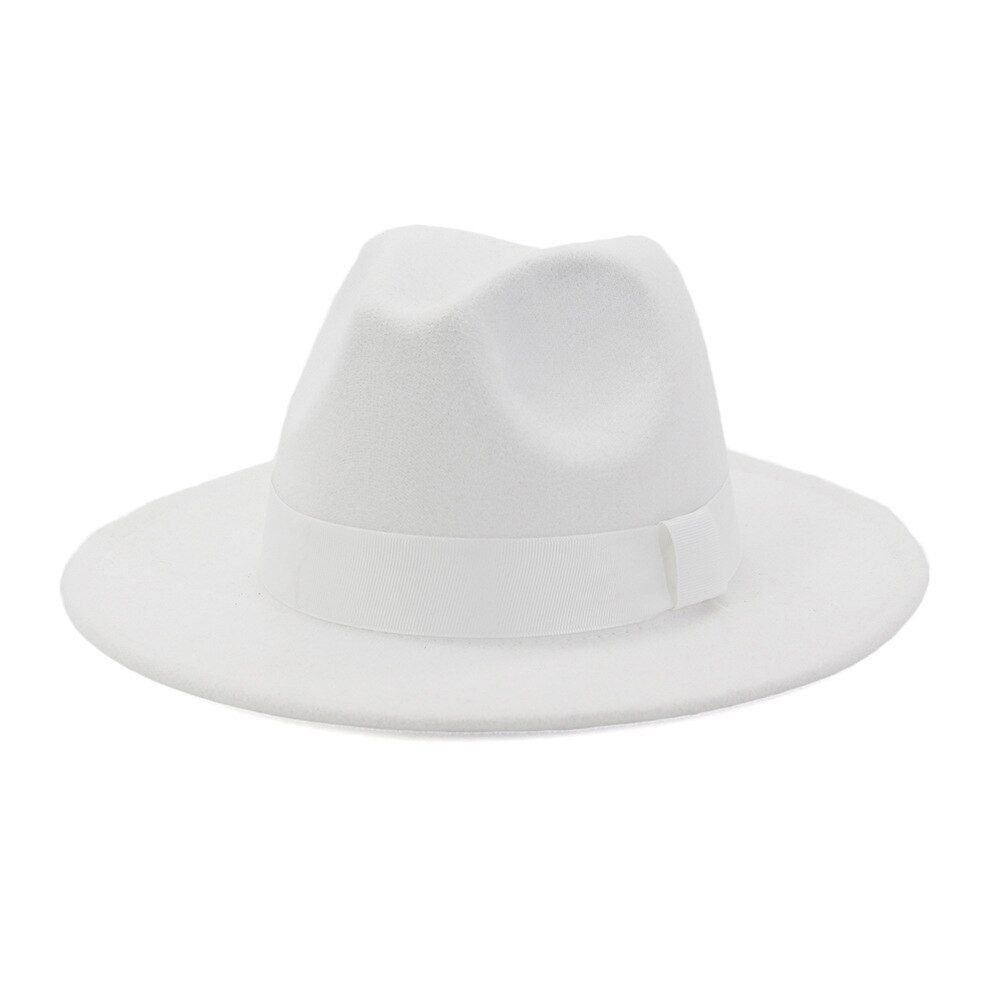 QBHAT Lime Green Solid Wool Felt Jazz Fedora Hats with Ribbon Band Women Men Wide Brim Panama Party Trilby Wedding