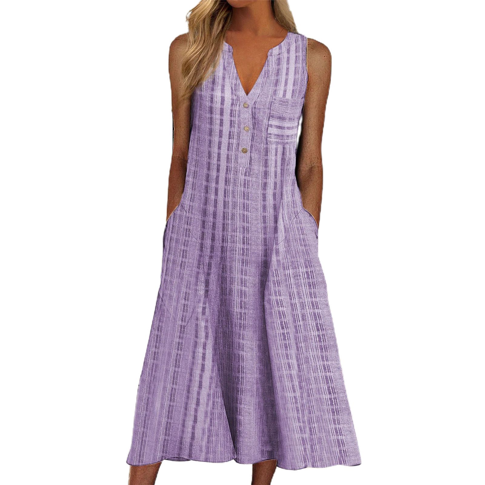 Summer Dress V Neck Single-ed Ladies Dress