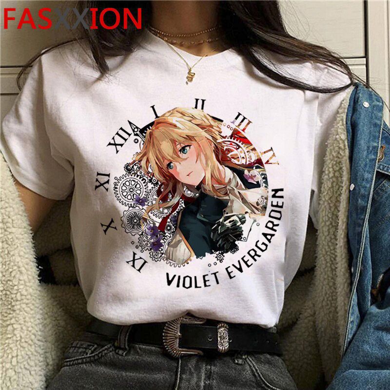Japanese Anime Violet Evergarden T-shirt Men Unisex Harajuku Graphic Aesthetic T Shirt Cute Manga Tshirt Streetwear Top Tee Male