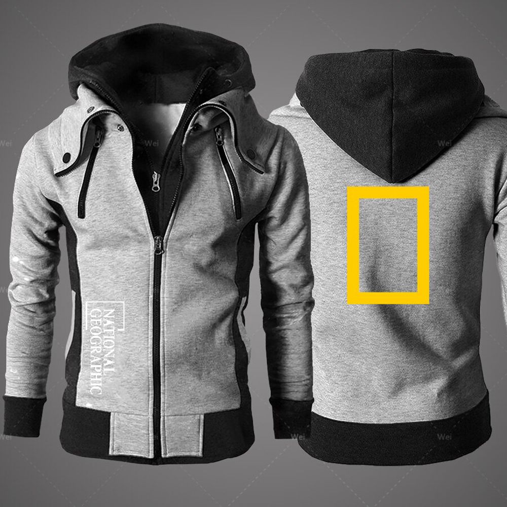 National Geographic Men's Clothing Sweatshirt Casual Male Jacket Fleece Warm Hoodies Quality SportWear Harajuku Outwear