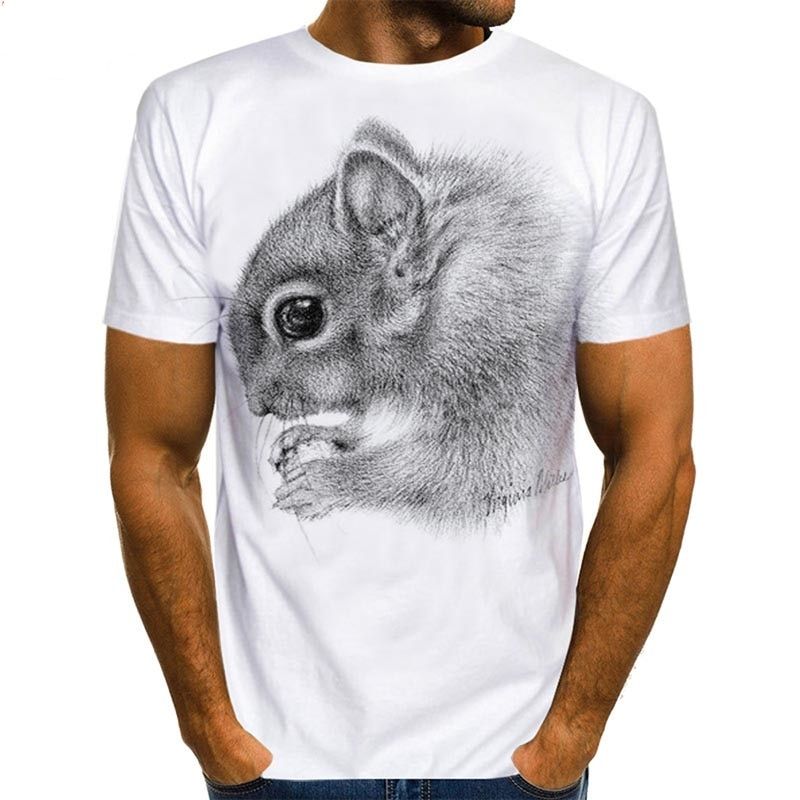 Men's Squirrel T Shirt ,3D Print Shirt  Graphic Tees ,Lovely Pattern Tops Men/Women Cute Puppy Face Tee Funny Pet T-shirt