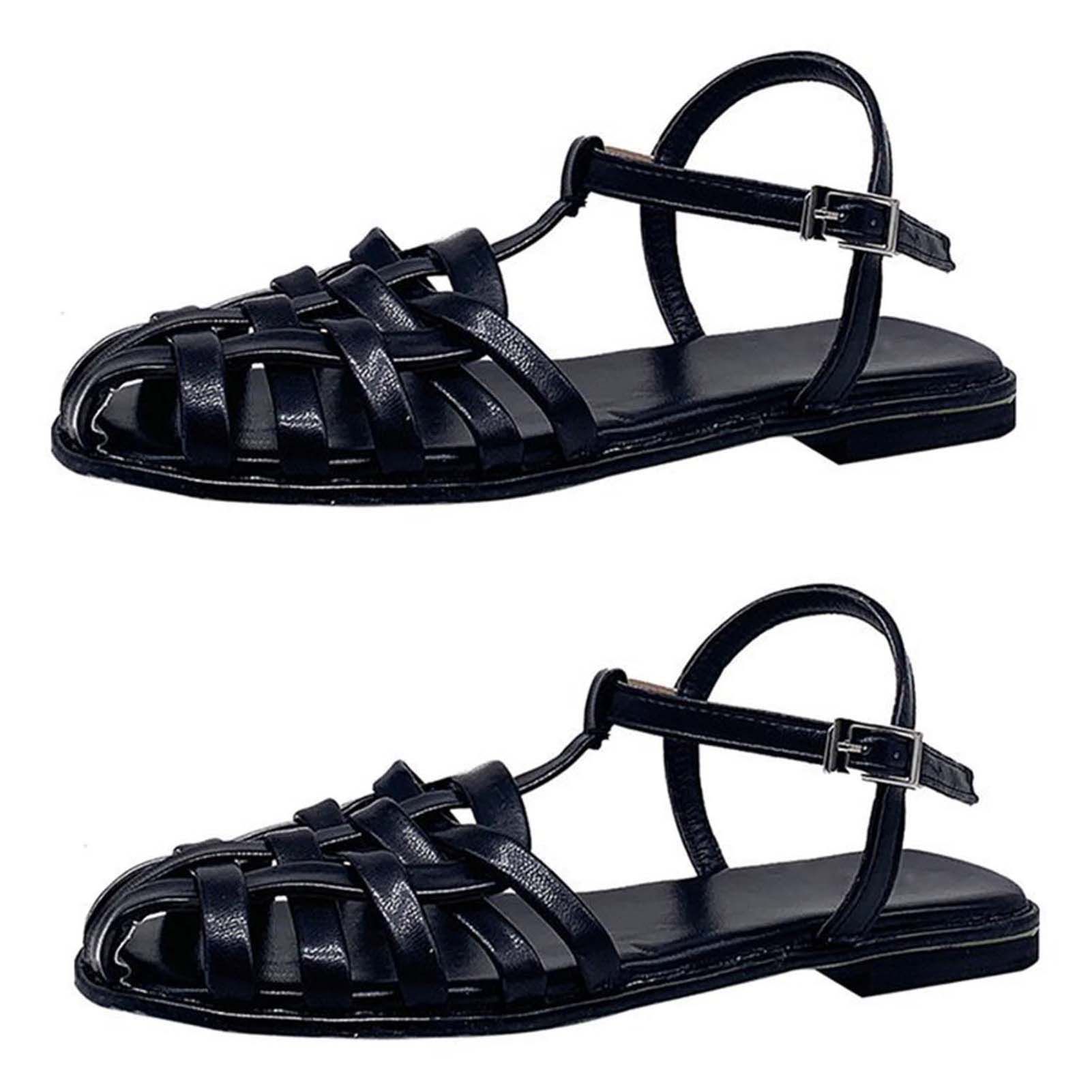 Woven Sandals cessory Retro Woven Toe Cap Sandals