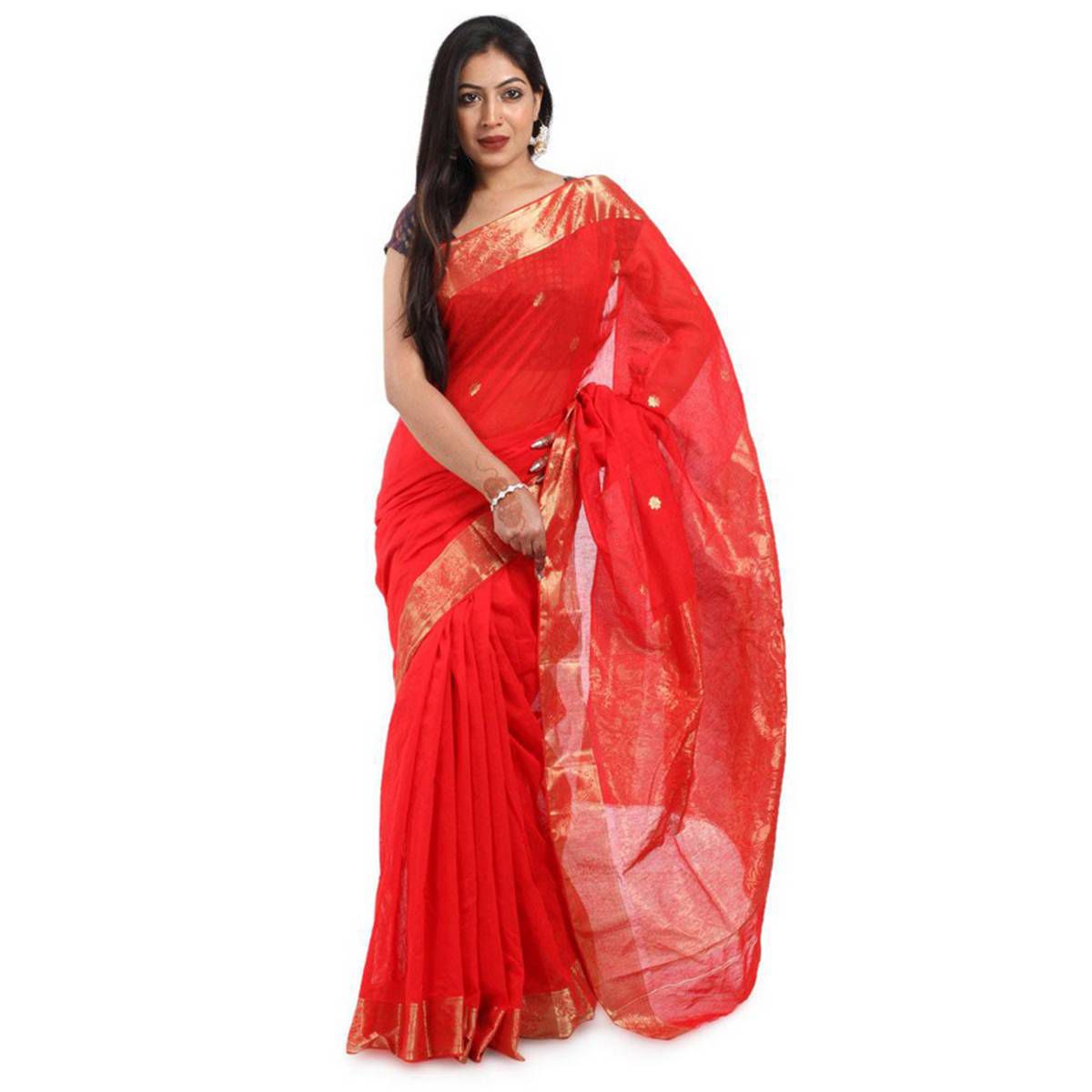 Jamdani Half Silk Sharee Without Blouse Piece For Women’s By Sotota Fashion