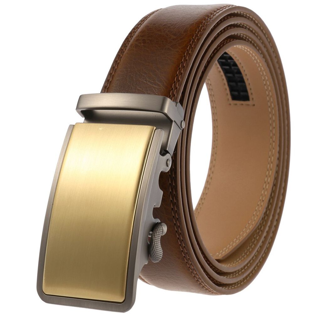 CETIRI 3.5cm Width Qulity Leather Belts with Silver Automatic Cinturon Hombre