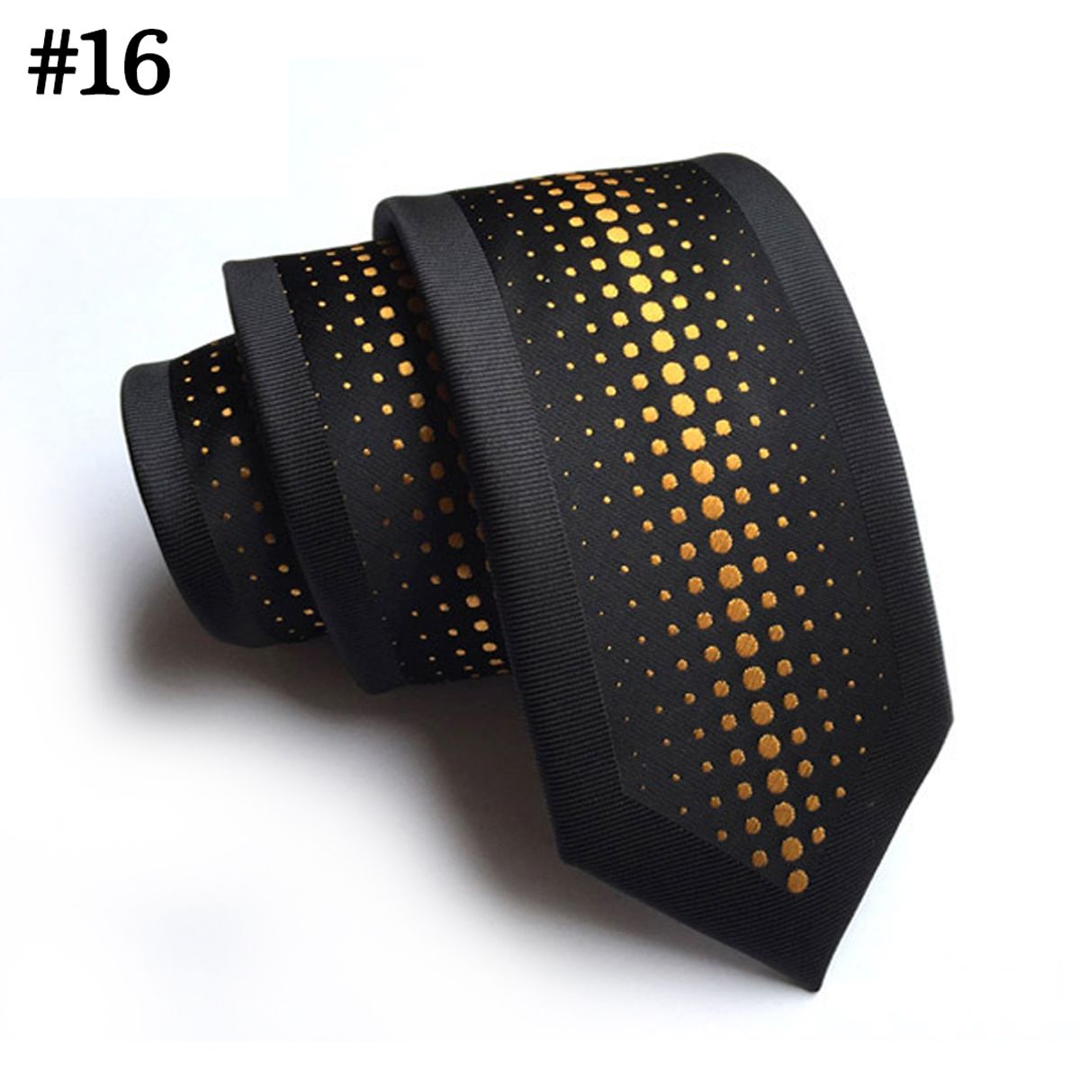 Mens Skinny Polyester Ties Classic Formal Silk Floral Tie For Casual Beach Business Wedding Party 6CM Width(Black)