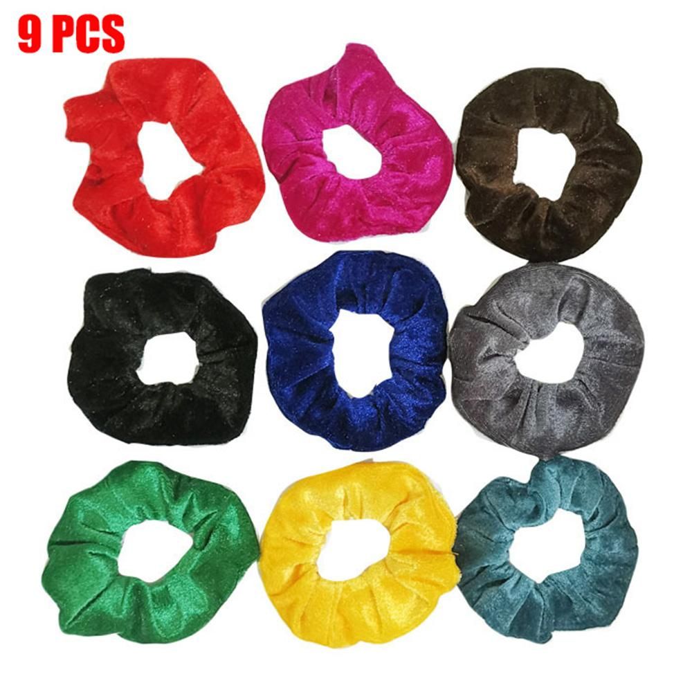 【BestGO】9/15/20 Pcs s Mixed Colors Hair Accessories Ponytail Holder Hair Scrunchie Velvet Scrunchie Elastic Hair Ties Hair Rubber Bands