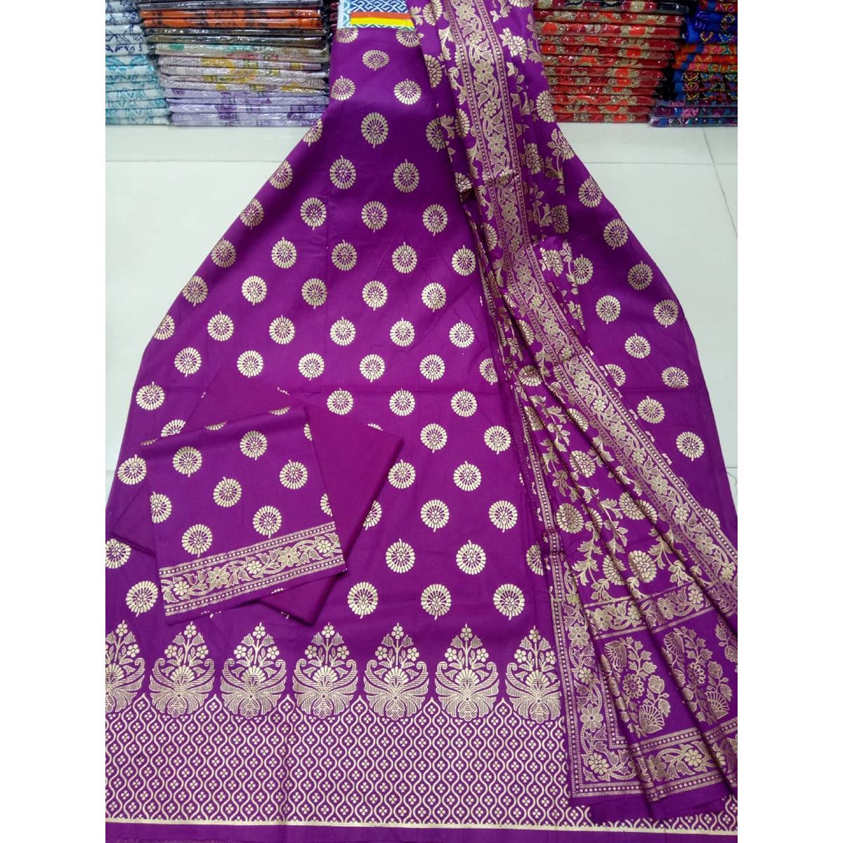Afsan Skin Print Stylish Cotton Three Piece Salwar Kamiz With Gorgeous Dupatta Party Dresses For Women {3 Piece }