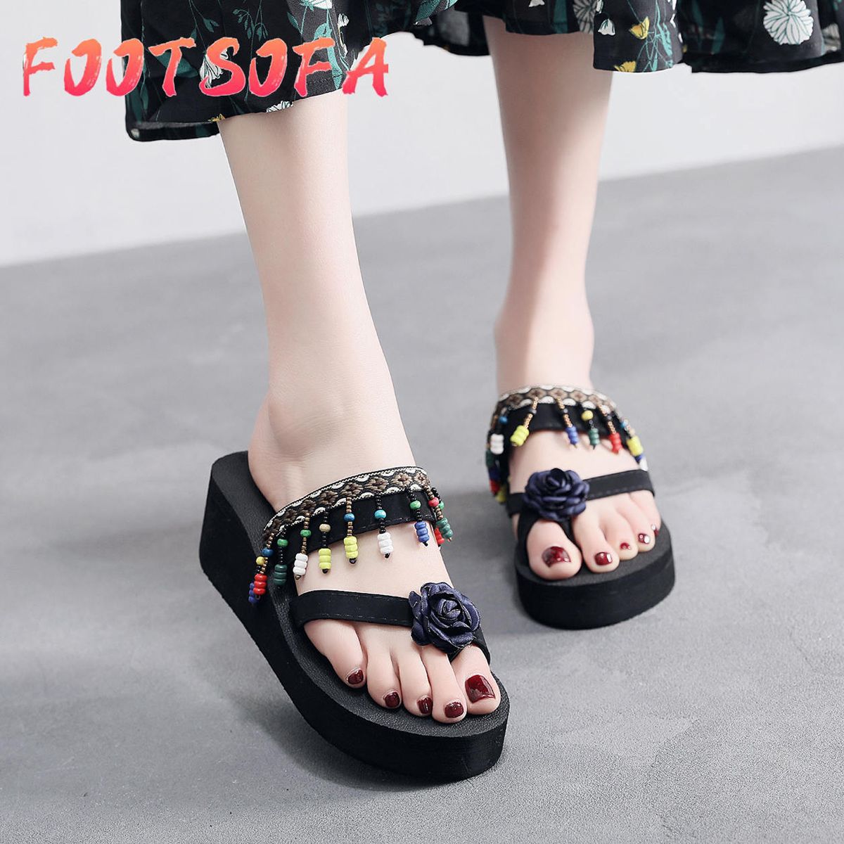 Women Shoes Ladies Hmong Fashion Flower Sandals