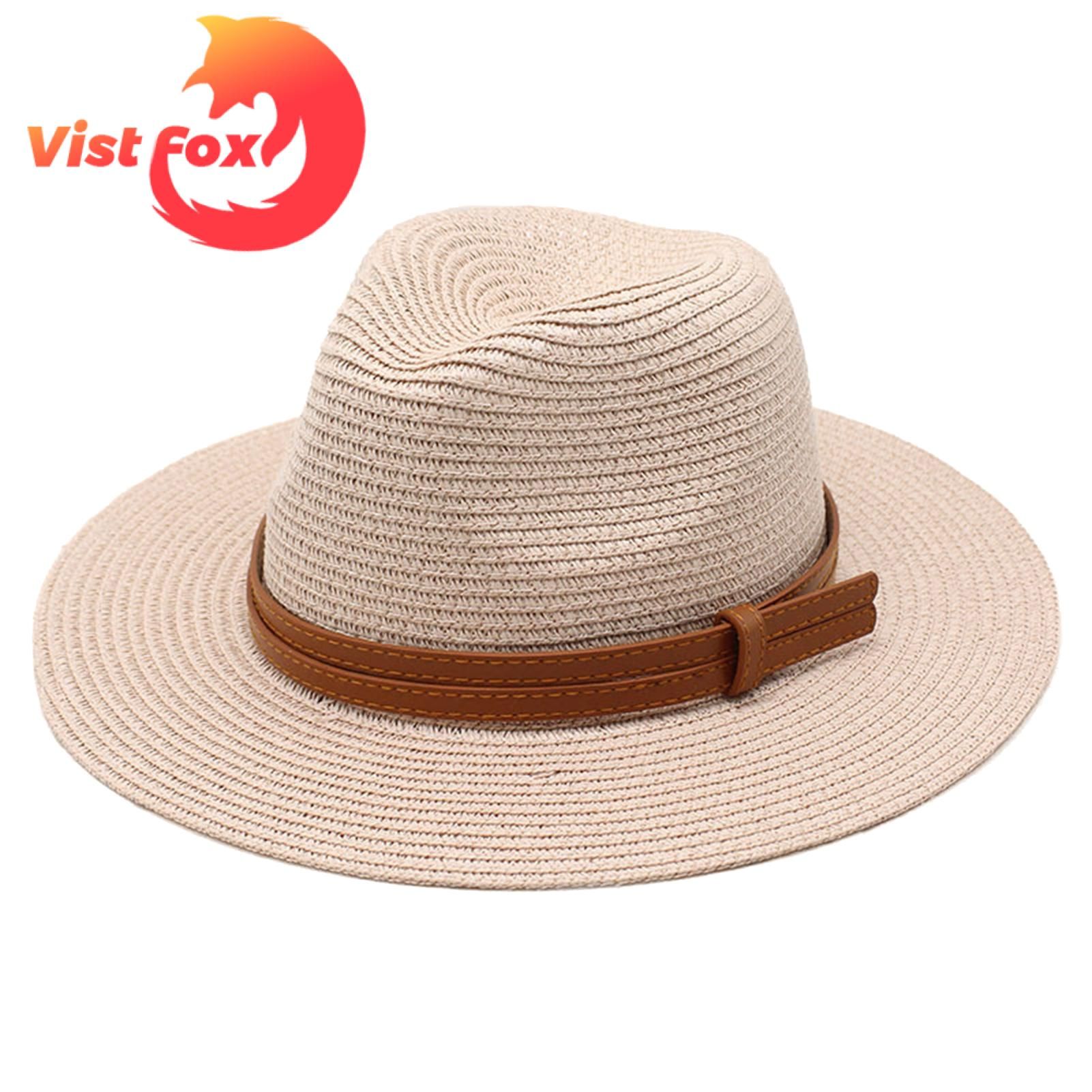 Vist Fox Straw Hat Heat-isolated Big Brim Sun Protection Panama Hat