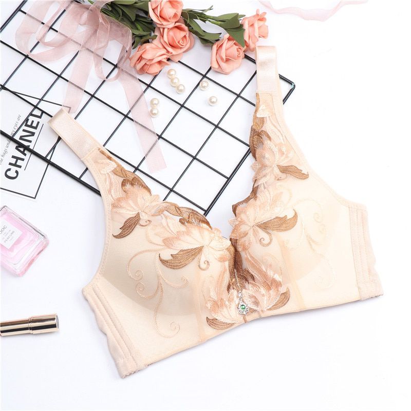 Yenlice  fashion Vest Bras of women  Lace Floral Push Up Bra Wire Free Bralette Plus Size Underwear 4 Color