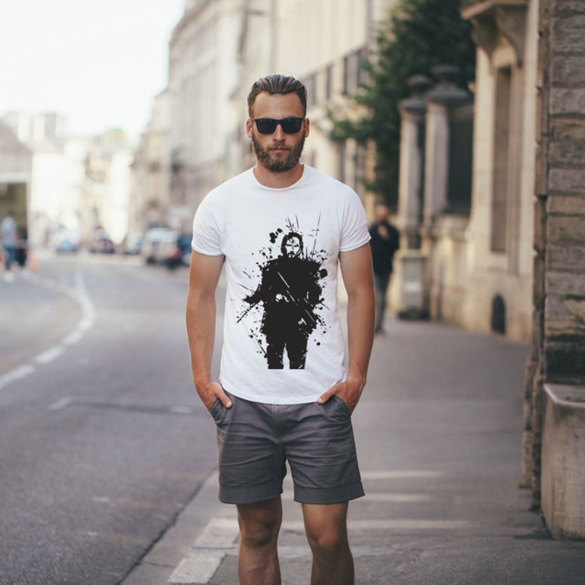 White Matrix Half sleeve T-Shirt for Man