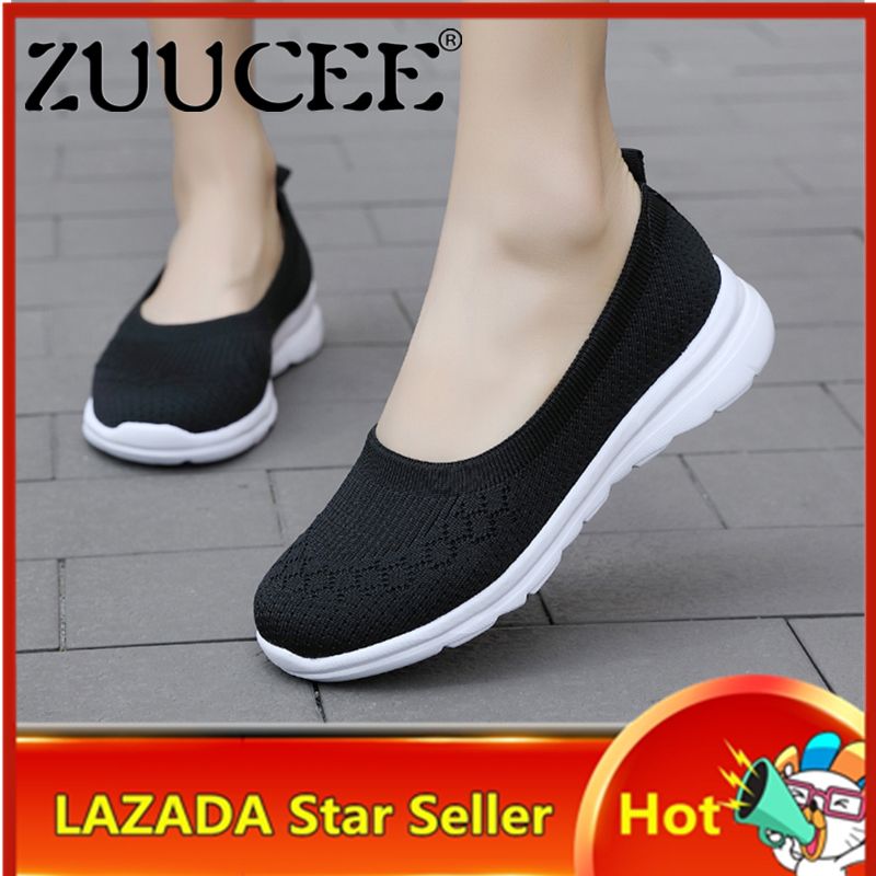 Fashion Women Shoes Casual Sneakers For Women Breathable Mesh Slip-ons Loafers Mother Shoes Lightweight Flat Shoes Large Size 35-42