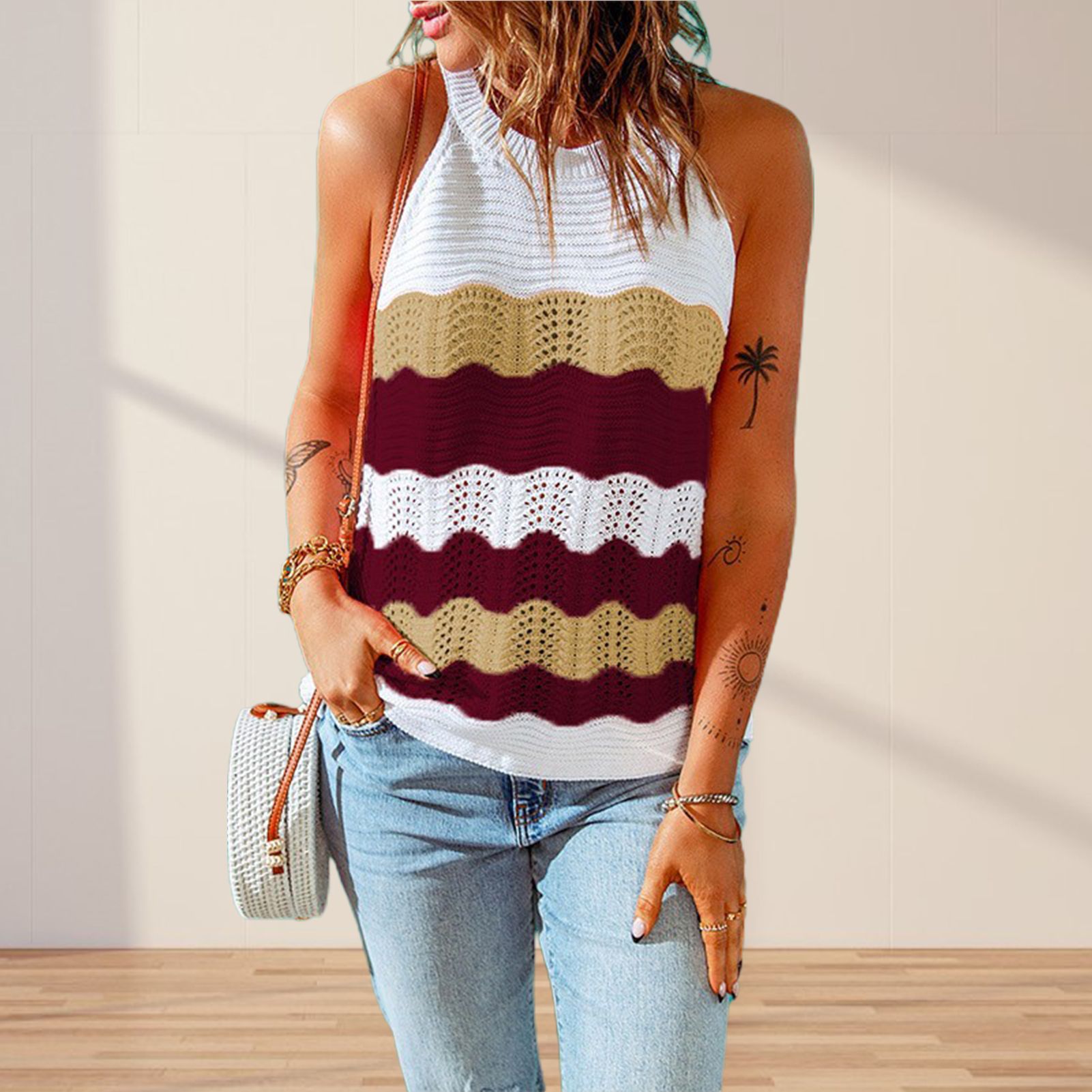 Amamia Vest Top Pullover Round Neck Women Vest