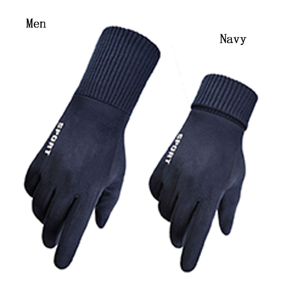 Yfashion Man Winter loves Windproof loves Hand Wear Double Layer hick Warm Wind proof Suede Fabric elefingers loves