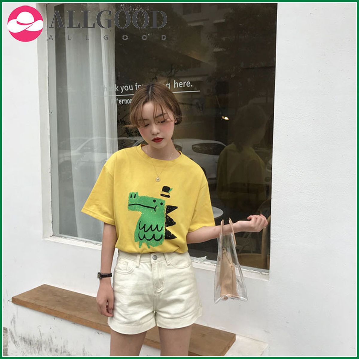 Cute Cartoon Print T shirt Women Summer New Style Short Sleeve O Neck Cotton Spandex  Tops Tees Loose T-shirt
