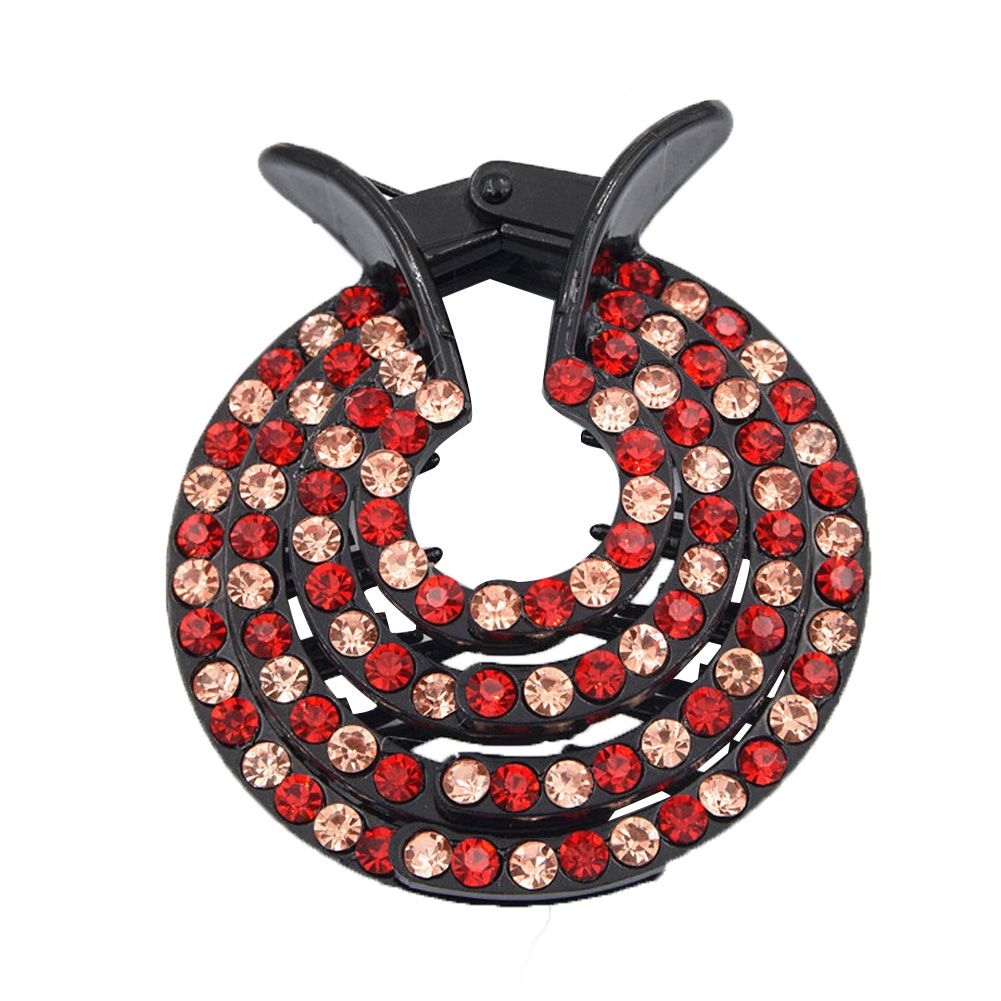 Fashion Women Nest Expanding Bling Rhinestone Hairpin Hair Claw Clip Bun Holder