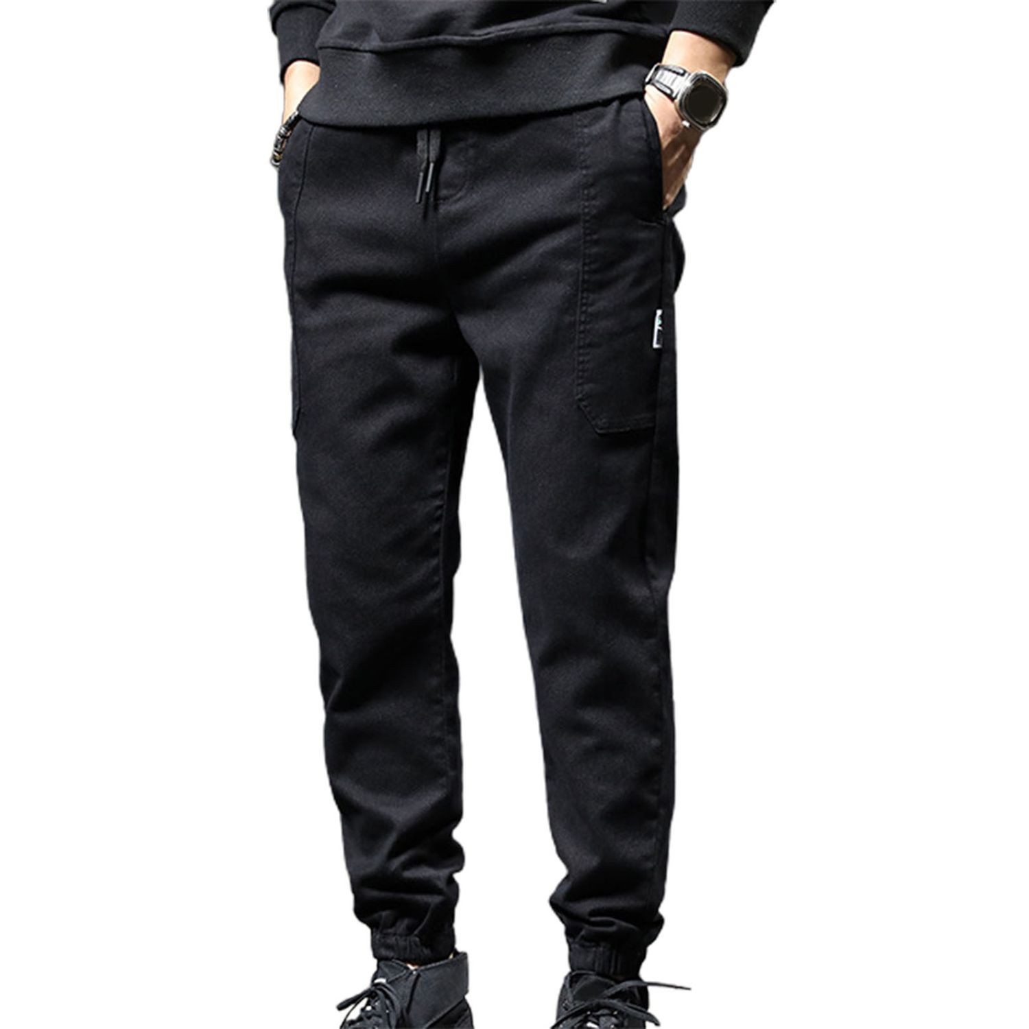 Men Trousers Deep Crotch Stretchable Cargo Pants