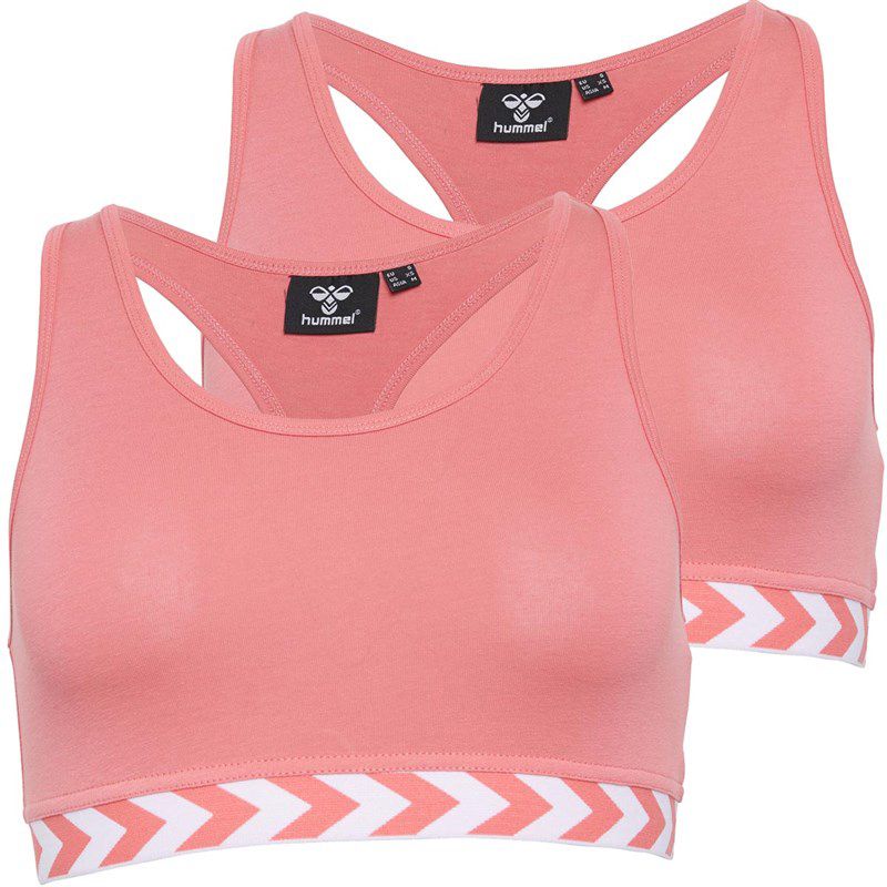 Hummel Womens Chevron Cotton One Pack Bra Top Pink - Bra - Bra