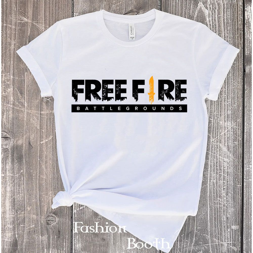 Freefire Half Selves White T-Shirt For men