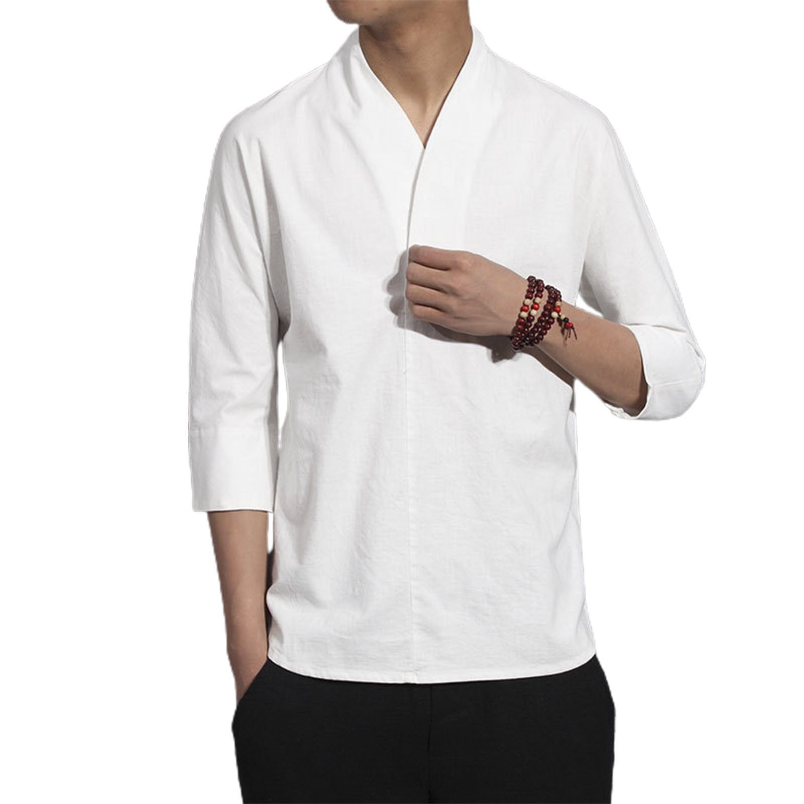 Spring Shirt Solid Color Three Quarter Sleeve Spring T-shirt