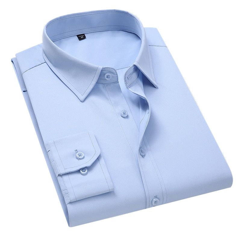 BROWON 7 Color 2021 Mens Long Sleeve Shirts Business Social Shirt Solid Color Turn-down Shirts Mens Clothing Plus Size S-5XL