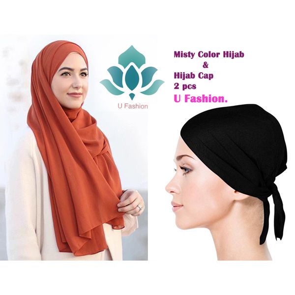 Georgette Shiffon hijab, Hijab Cap and Sun protector Hand Gloves.
