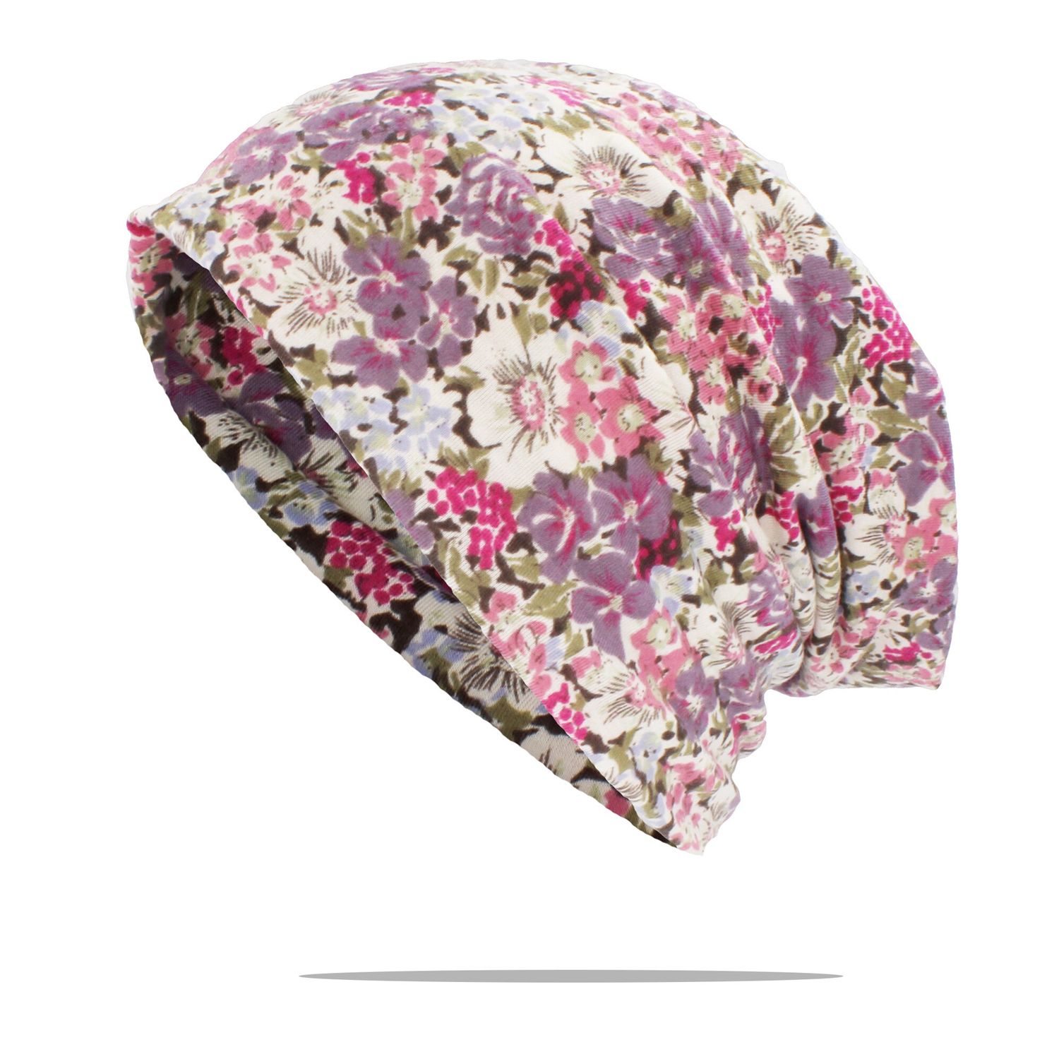OBEFUN Women Multifunction Autumn Hat Floral Teenager Girl  Men Thin Scarf Skullies Beanies Winter Vintage Cap AHT164