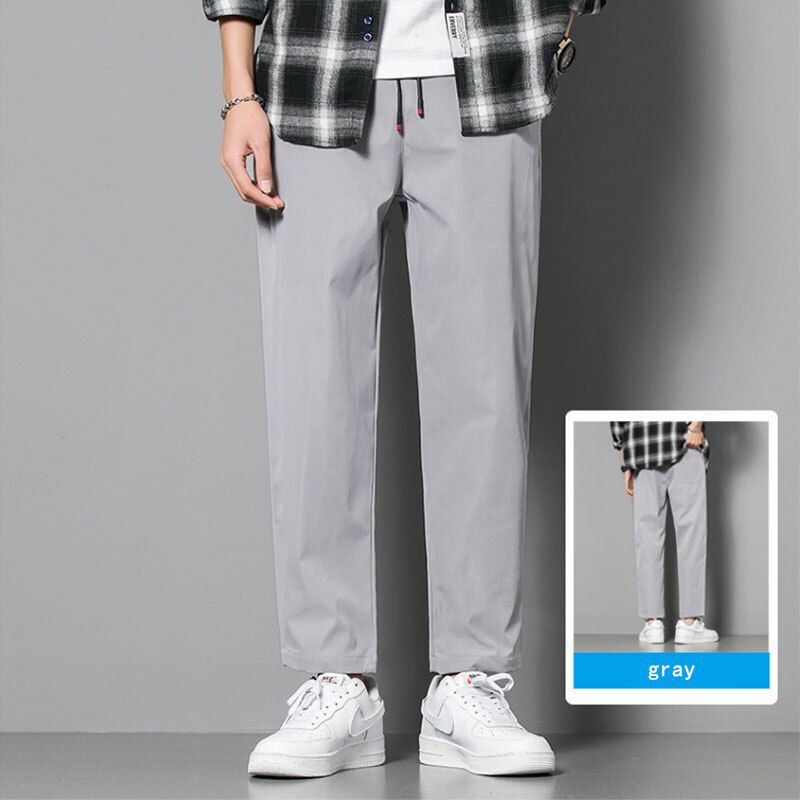 Capri Pants For Men Spring and Summer Casual Trousers Men's Loose fitting wide leg Trousers versatile Straight leg Pants
