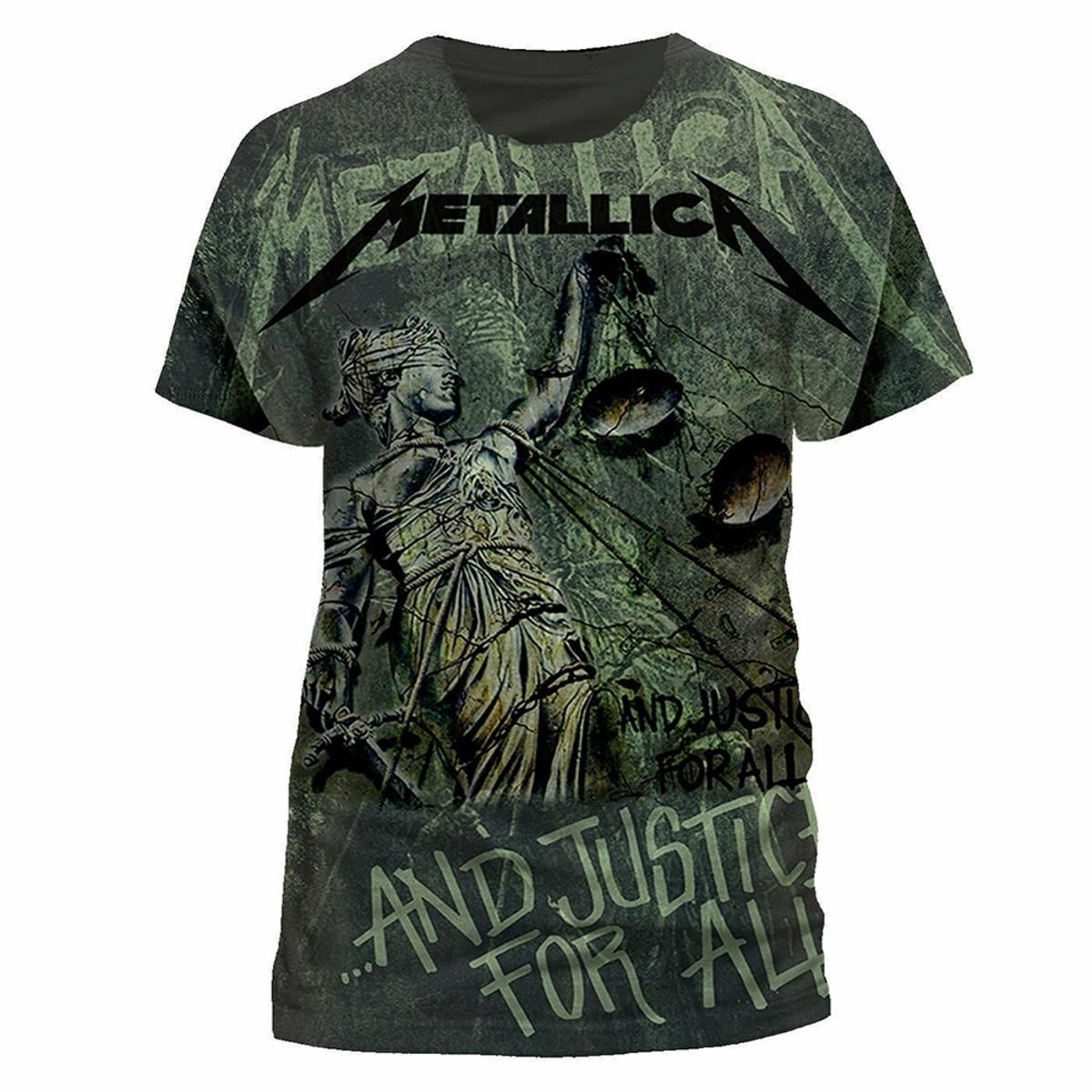 Metallica And Justice For All Men Summer Round Neck Short Sleeve T-Shirt Top