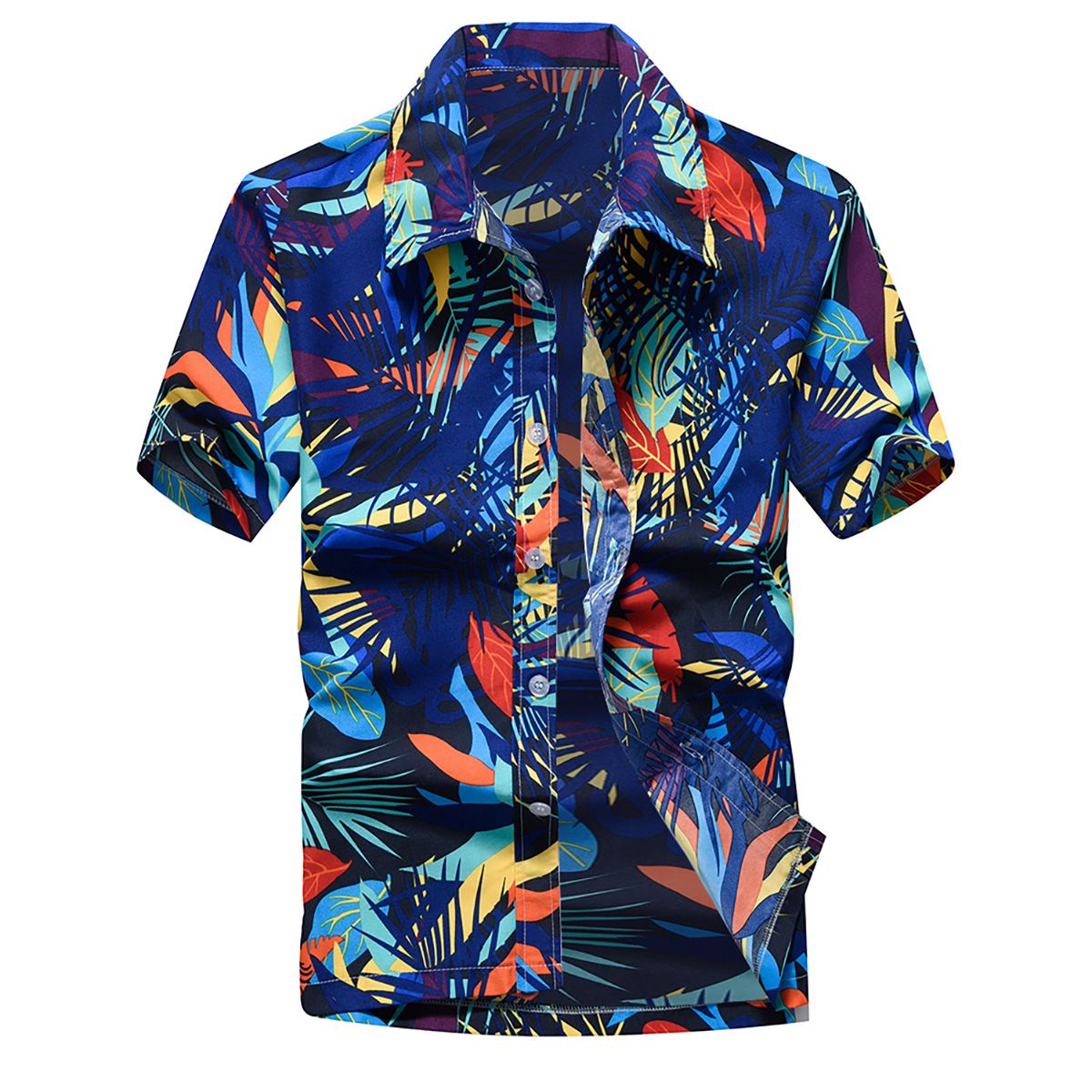 Hawaiian Summer Beach Plus Size Men Turn Down Collar Short Sleeve ShirtTop