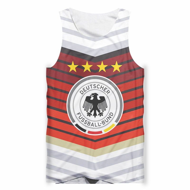 3D German Flag Print Vest Men's Streetwear Casual Tatops Couple Summer Sleeveless Vest UniHombre Gym Tatops