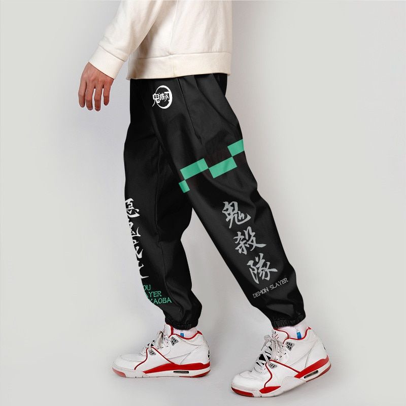 Anime Demon Slayer Pants Kimetsu No Yaiba Demon Blade Costumes Carnaval Women Men 3D Print Loose Cropped Trousers Overalls Boys
