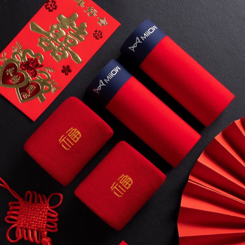 CMENIN MiiOW 2Pcs Boxer 2Pairs Socks Set Organic Cotton Men Underwear Boxer Shorts Trunks Breathable Male Panties Boxershorts Innerwear M3504