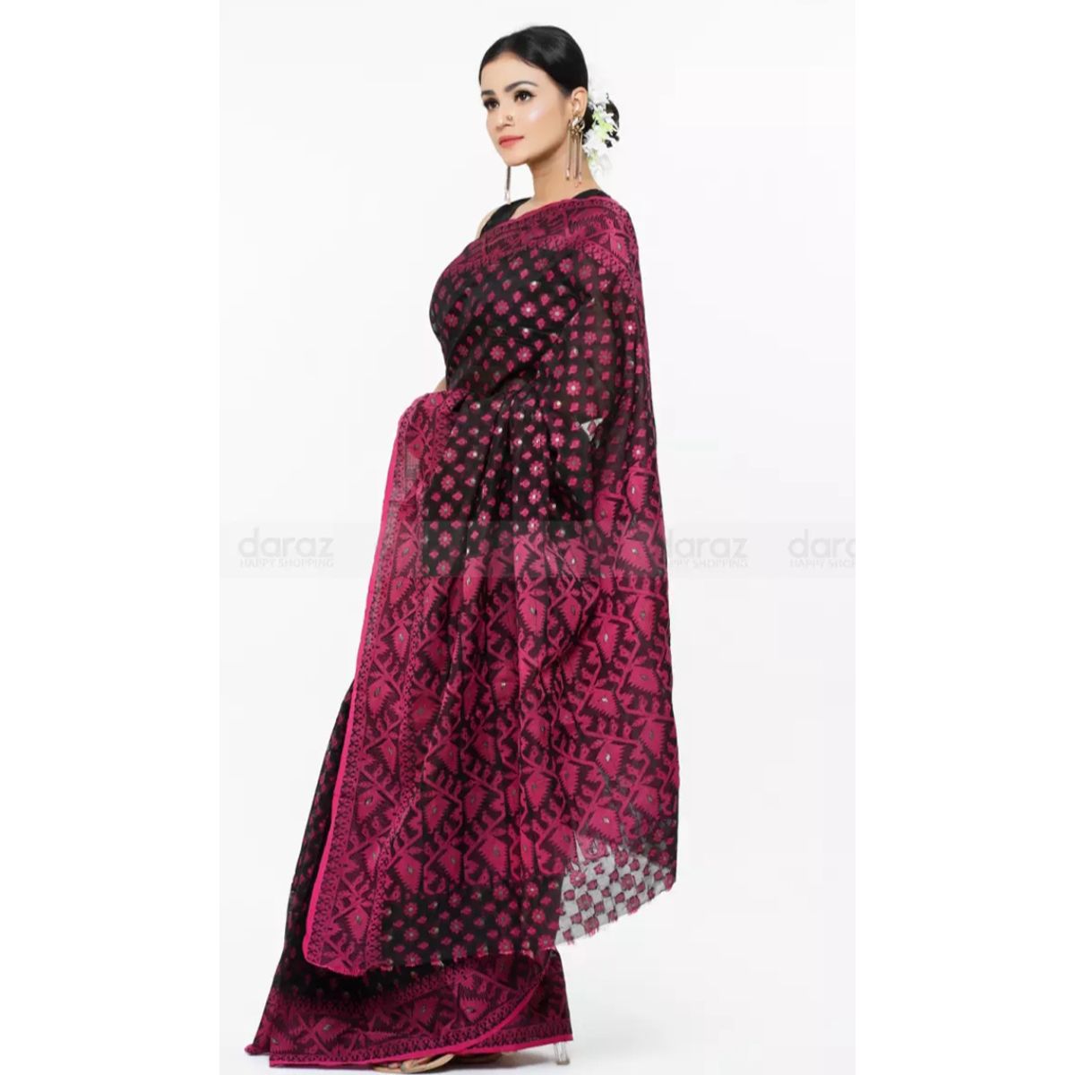 Jhumka design Jamdani sari for women - Sari