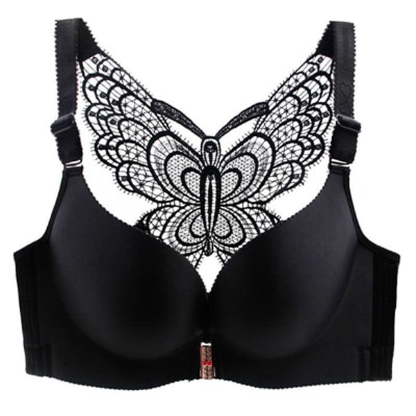 OUDOMILAI Front Closure Wire Free Bras For Women Underwear  Large Cup Seamless Push Up Bra Big Size Butterfly Plus Size Bh