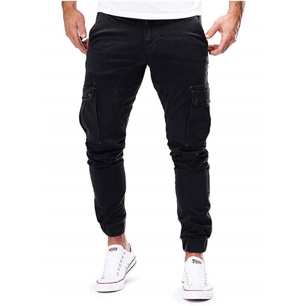 New Men Joggers Pants Solid Color Cargo Military Sweatpants Multi-pocket Spring Mens Trousers Sportswear Hip Hop Pencil Pants